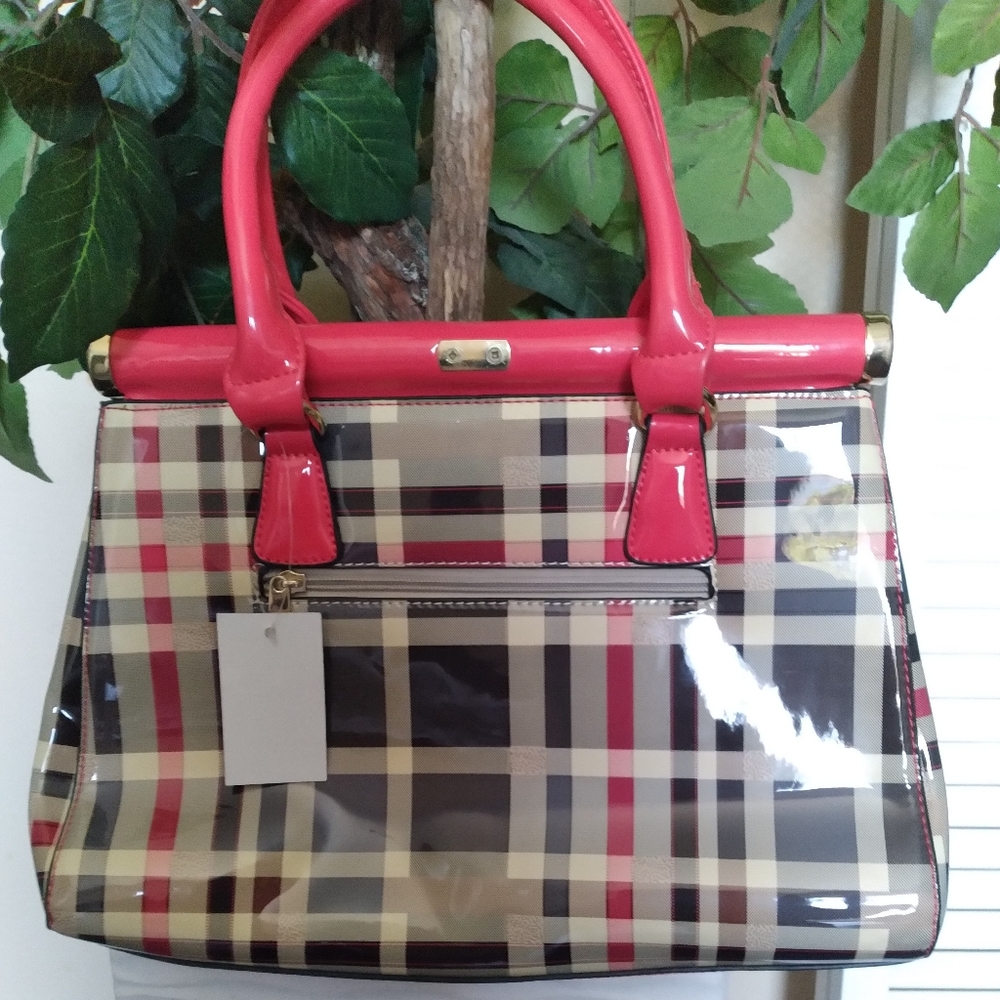 Pleather Plaid Purse